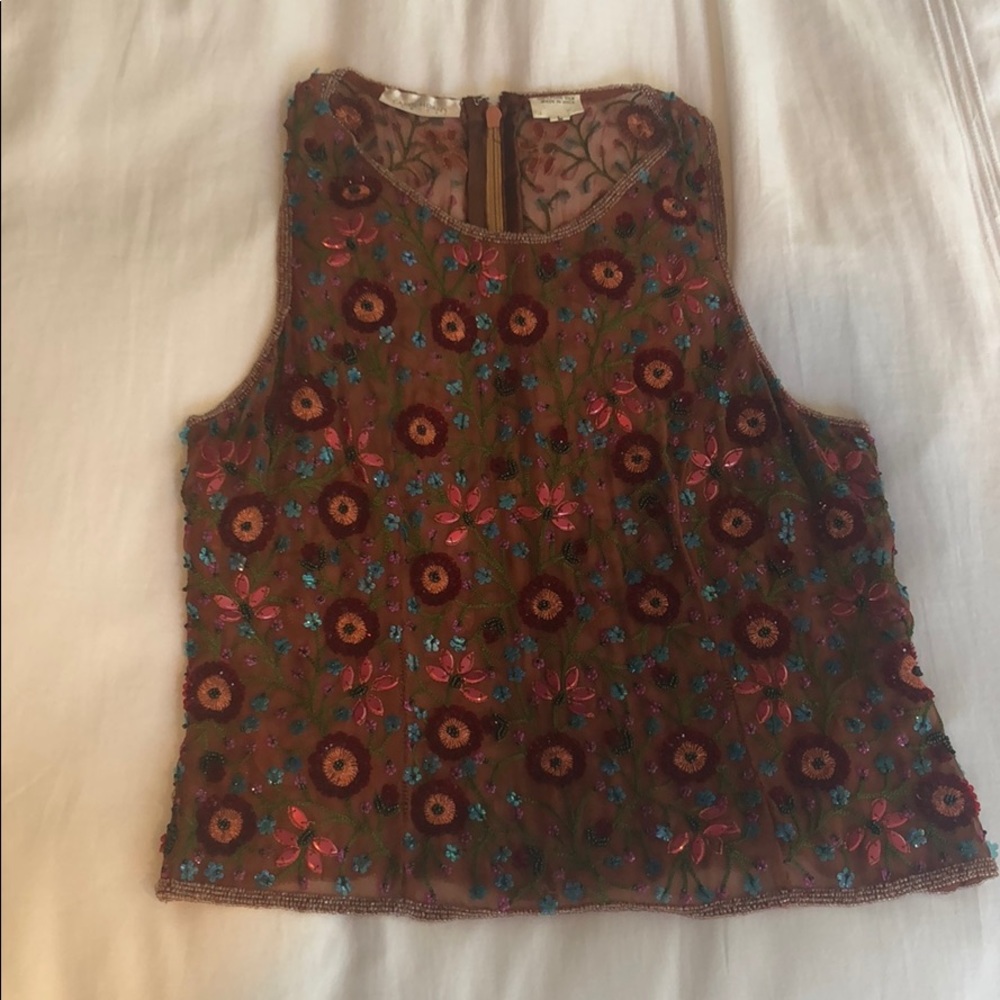 Carol Horn’s Habitat Beaded Sheer Silk Blouse